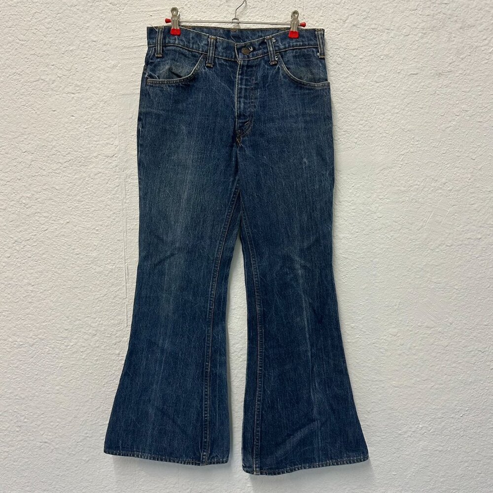 VINTAGE 80’s Levi’s 684 Orange Tab Bellbottom Flare Faded Denim Jeans